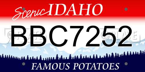 BBC7252 Idaho License Plate