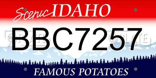 BBC7257 Idaho License Plate