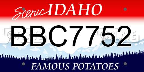 BBC7752 Idaho License Plate