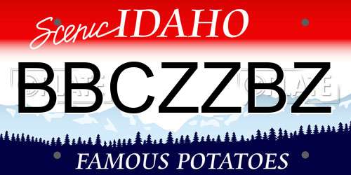 BBCZZBZ Idaho License Plate