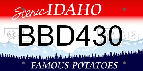 BBD430 Idaho License Plate