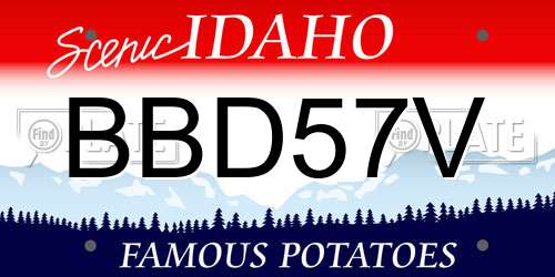 BBD57V Idaho License Plate