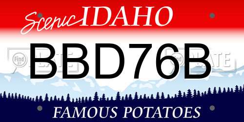 BBD76B Idaho License Plate