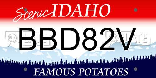 BBD82V Idaho License Plate