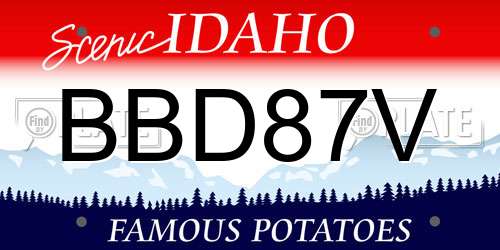 BBD87V Idaho License Plate