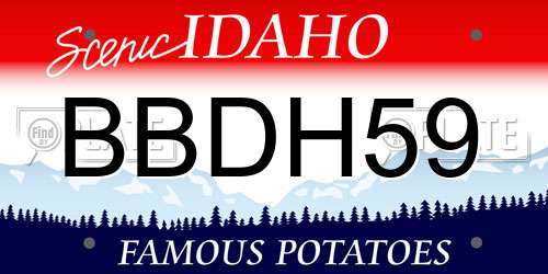 BBDH59 Idaho License Plate
