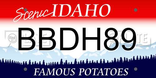 BBDH89 Idaho License Plate