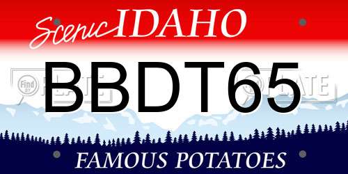 BBDT65 Idaho License Plate