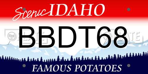 BBDT68 Idaho License Plate