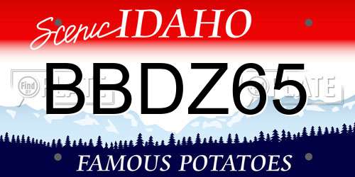 BBDZ65 Idaho License Plate