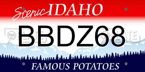 BBDZ68 Idaho License Plate