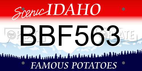 BBF563 Idaho License Plate