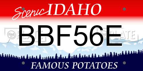 BBF56E Idaho License Plate