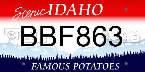 BBF863 Idaho License Plate