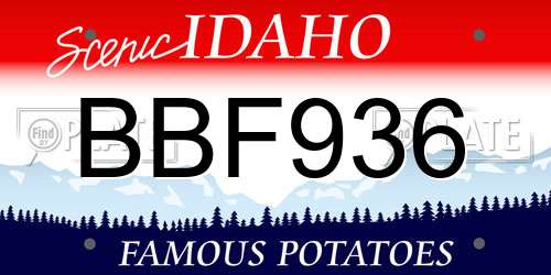 BBF936 Idaho License Plate