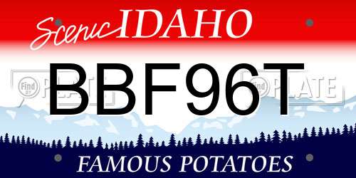 BBF96T Idaho License Plate