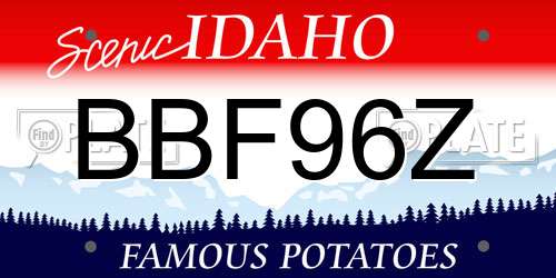 BBF96Z Idaho License Plate