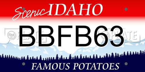 BBFB63 Idaho License Plate