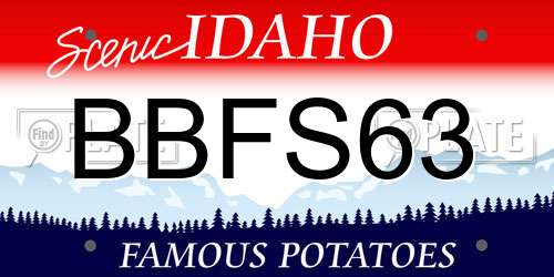 BBFS63 Idaho License Plate