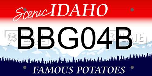 BBG04B Idaho License Plate
