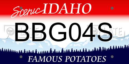 BBG04S Idaho License Plate