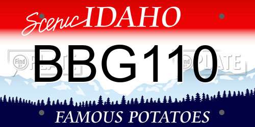 BBG110 Idaho License Plate