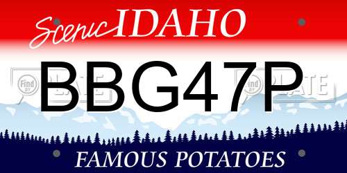 BBG47P Idaho License Plate