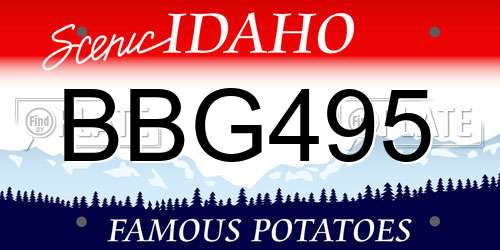 BBG495 Idaho License Plate