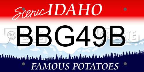 BBG49B Idaho License Plate
