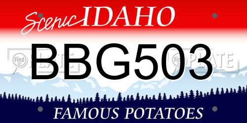 BBG503 Idaho License Plate