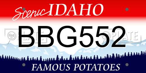 BBG552 Idaho License Plate