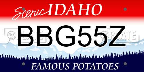 BBG55Z Idaho License Plate