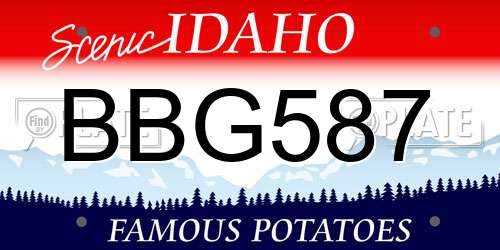 BBG587 Idaho License Plate