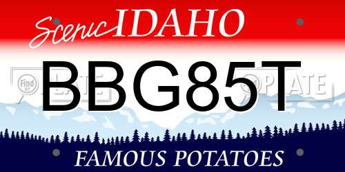 BBG85T Idaho License Plate