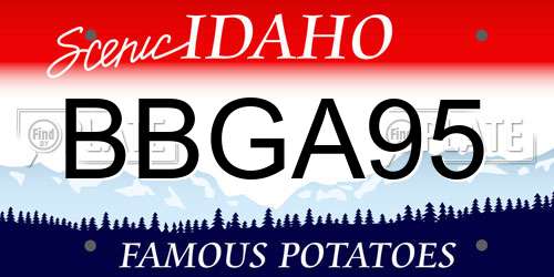 BBGA95 Idaho License Plate