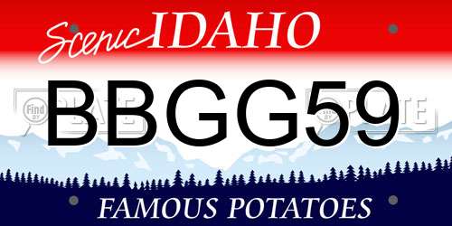 BBGG59 Idaho License Plate