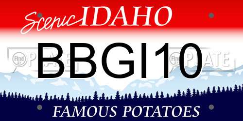 BBGI10 Idaho License Plate