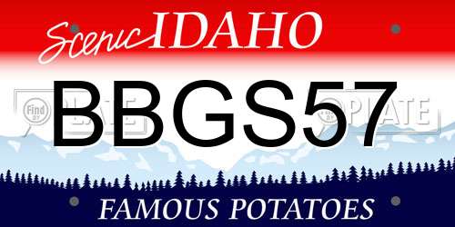 BBGS57 Idaho License Plate
