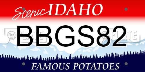BBGS82 Idaho License Plate