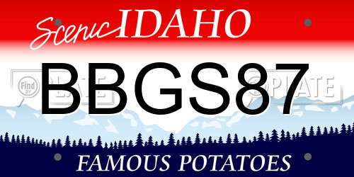 BBGS87 Idaho License Plate