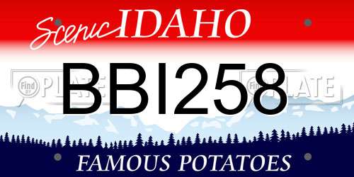 BBI258 Idaho License Plate