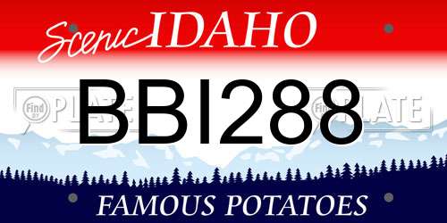 BBI288 Idaho License Plate