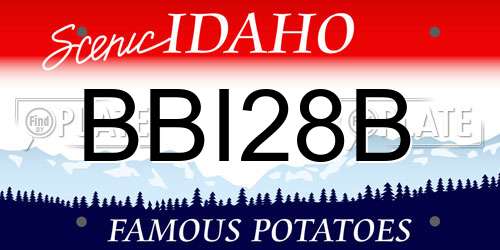 BBI28B Idaho License Plate