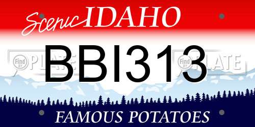 BBI313 Idaho License Plate