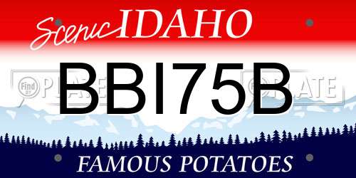 BBI75B Idaho License Plate