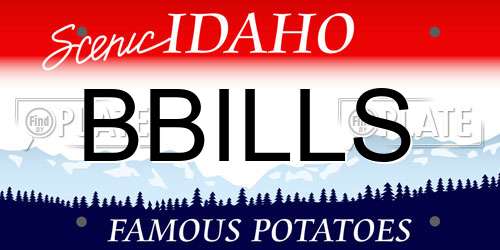 BBILLS Idaho License Plate