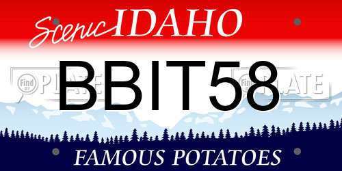 BBIT58 Idaho License Plate