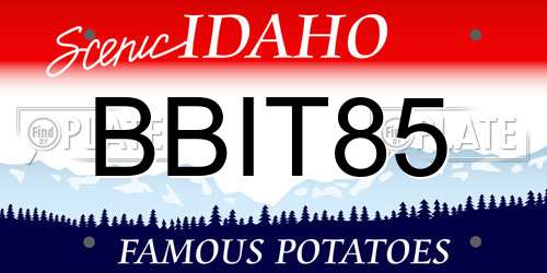 BBIT85 Idaho License Plate