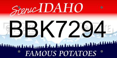 BBK7294 Idaho License Plate