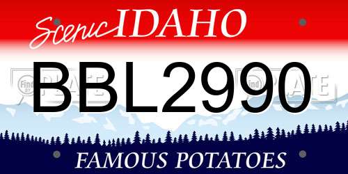BBL2990 Idaho License Plate